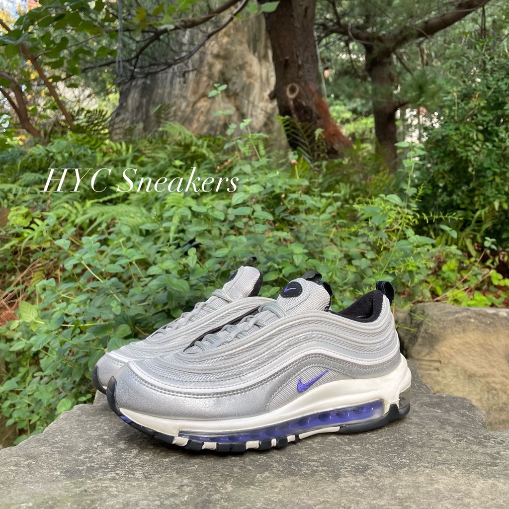 [HYC] NIKE AIR MAX 97 銀彈 紫勾 銀 子彈鞋 銀彈 24CM DJ0717-001 裸鞋