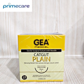 Gea Cat 腸線普通 3/0 油漆腸線普通紗帶針 GEA 盒