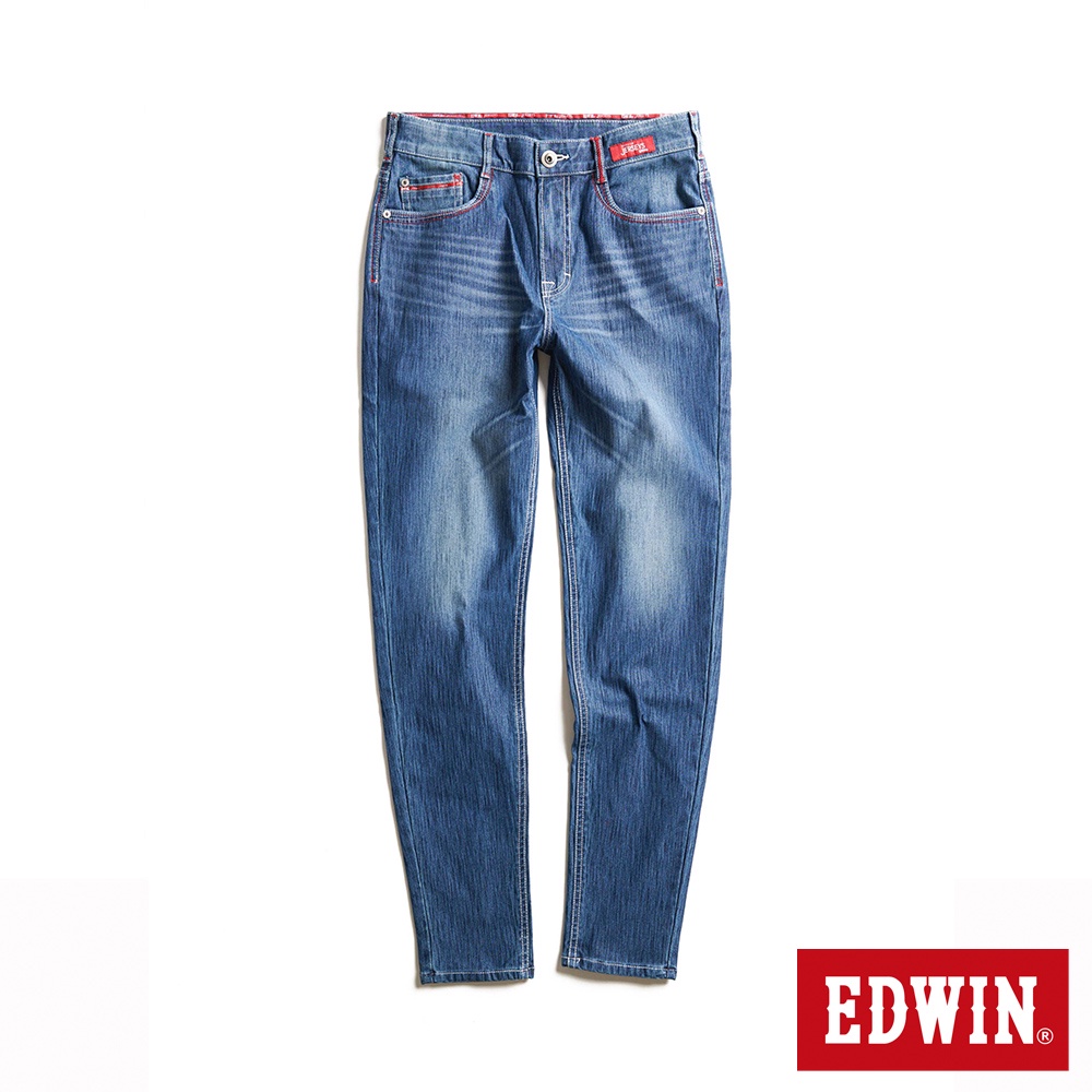 EDWIN 加大碼 東京紅360°迦績彈力機能錐形牛仔褲(中古藍)-男款