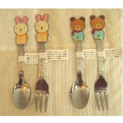 一草一木~全新日本製WELES不銹鋼餐具組~兔子熊熊湯匙叉子