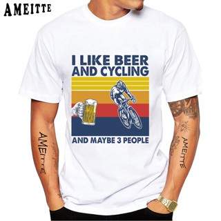 新款 Fixed Gear自行車騎行者繪畫T恤男士短袖公路自行車運動愛好者白色休閒男孩T恤復古上衣
