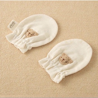 日本Amorosa Mamma有機棉 嬰兒棉紗/紗布手套（兔子刺繡、小熊刺繡）