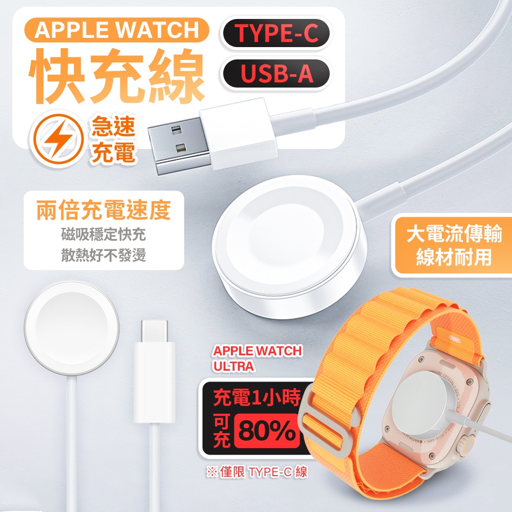新版 Apple Watch 磁吸充電 充電線 充電座 typec USB 41 45 38 40 42 44 49