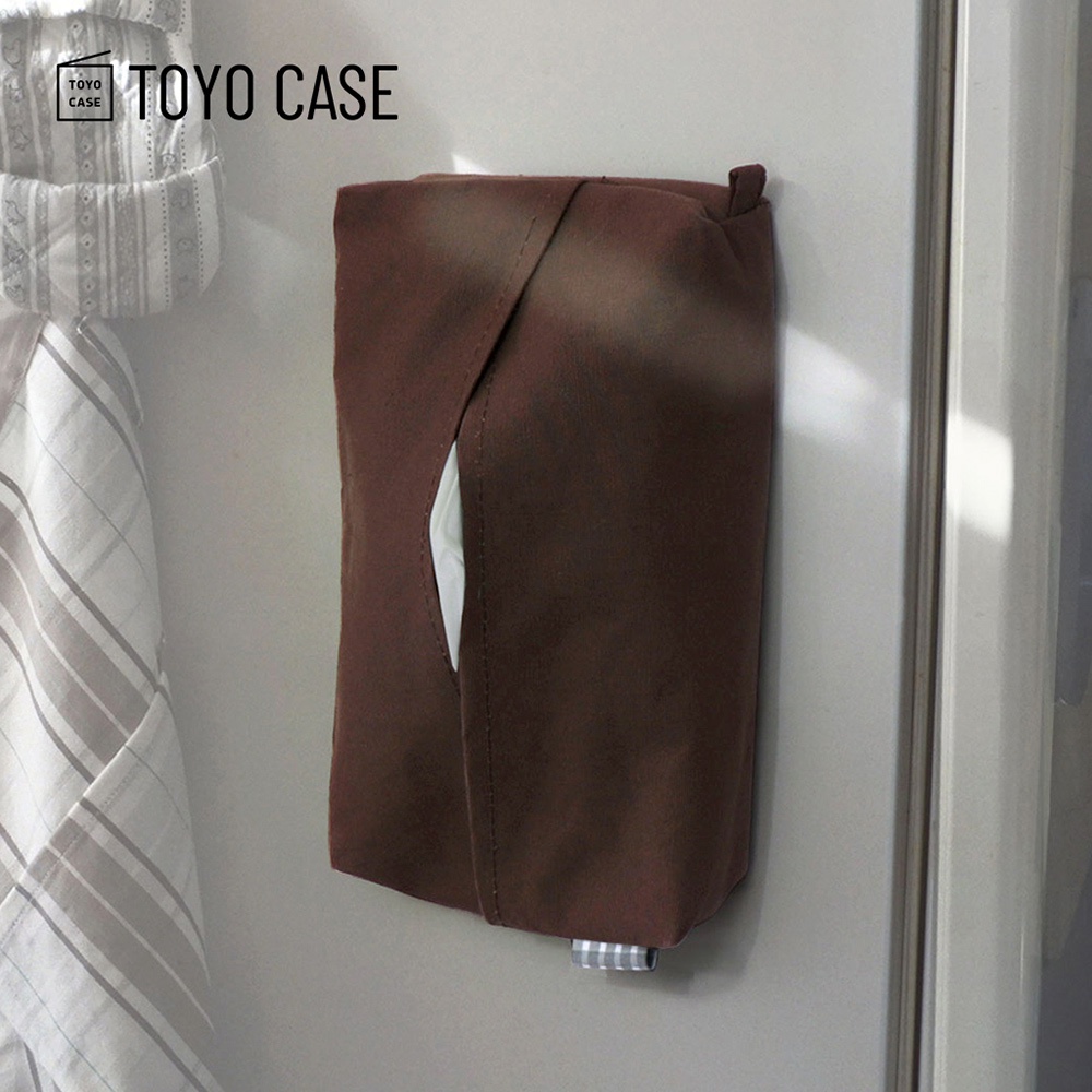 【日本TOYO CASE】棉麻布壁掛磁吸式口罩收納袋-3色可選