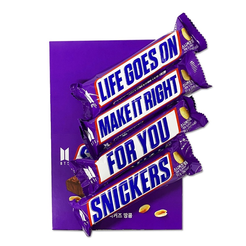 BTS Snickers 士力架 巧克力棒 紫色包装纸( BTS 陸軍音樂包巧克力零食