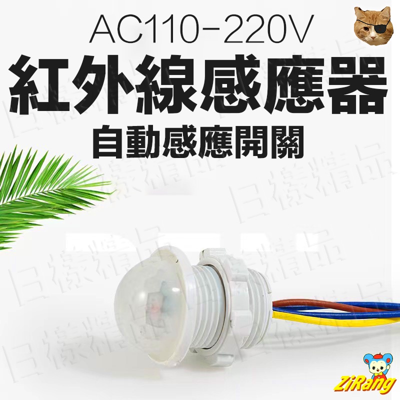 《日樣》附發票 紅外線人體感應器 110V 220V 節能省電光控開關 適用LED燈 全電壓 人體感應器開關探頭