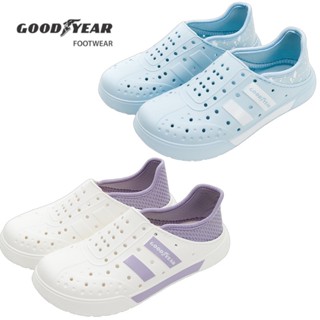 GOODYEAR固特異 洞洞鞋 晴天雨天 女鞋 輕便兩穿 多功能 洞洞鞋 晴雨鞋 GAWP22707白紫 臺灣製造