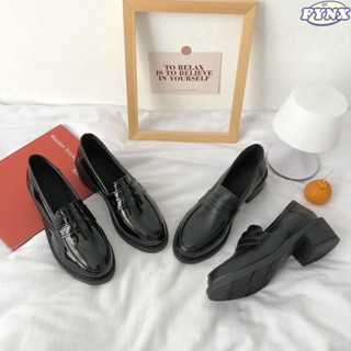 🔥實拍免運🔥熱賣 百搭小皮鞋 樂福鞋 休閒鞋 平底鞋 一腳蹬 通勤鞋 JK制服小皮鞋女日系黑色韓版粗跟尖頭百搭一腳蹬