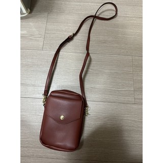 日本Legato Largo咖啡色手機包 斜揹包