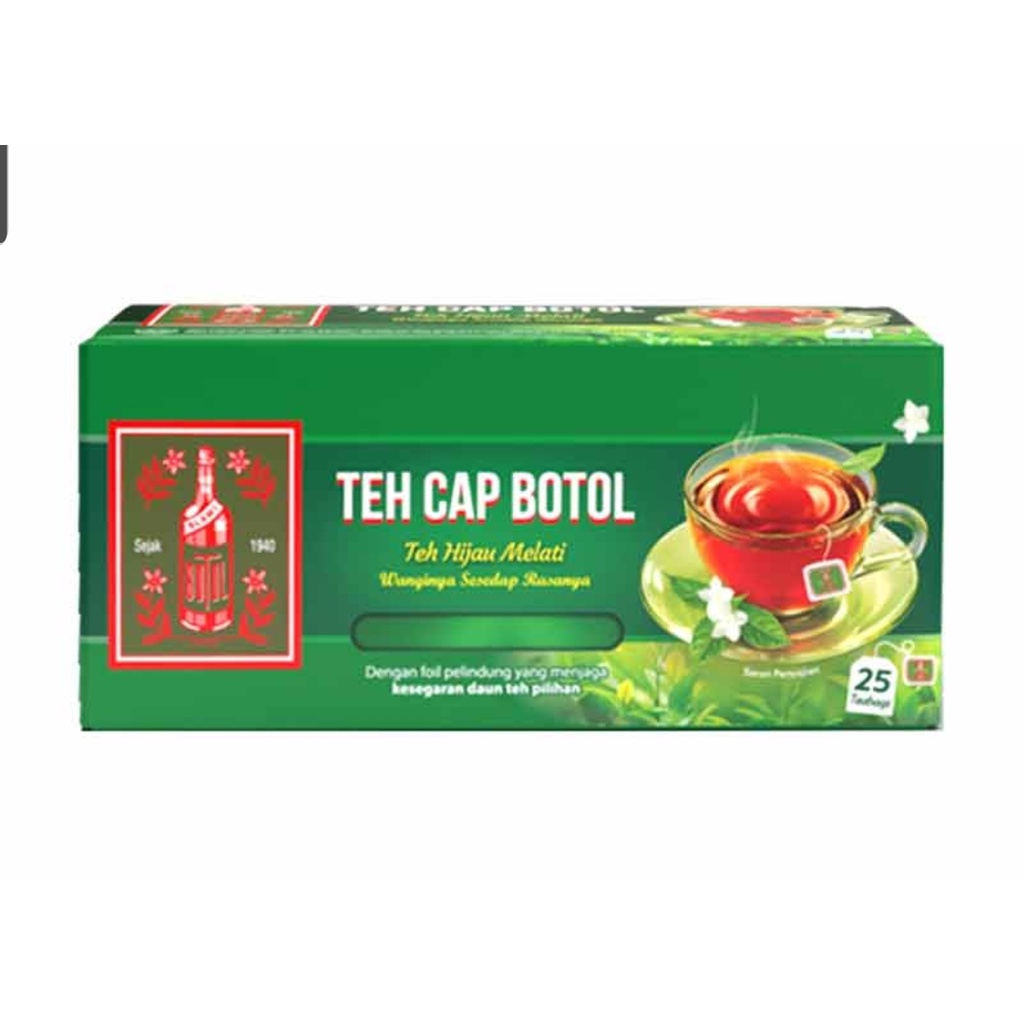 TEH CAP BOTOL TEH CELUP HIJAU MELATI 綠茶包25入