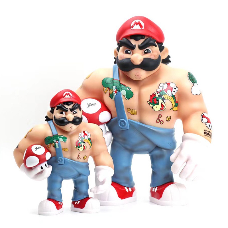 任天堂 超級馬里奧 Mario 瑪麗 馬力歐 瑪麗奧 肌肉猛男 紅蘑菇 公仔人偶模型玩具手辦擺件娃娃孩子生日禮物
