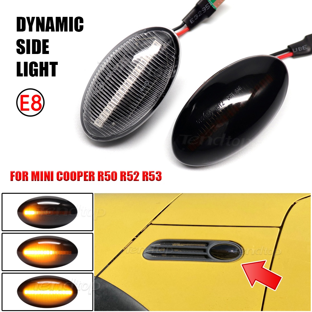 用於BMW MINI Cooper R50 R52 R53 2002-2008流水滾動動態轉向信號燈後視鏡標記順序指示燈