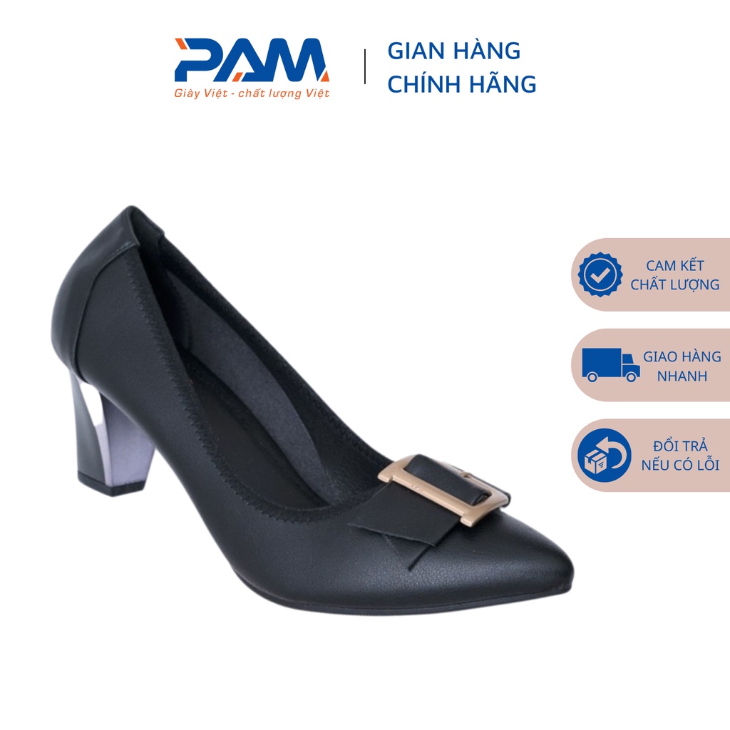 Pam 尖頭高跟鞋配方跟 5cm 高奢華搭扣越南品質 CGDT112 尺寸 36-39