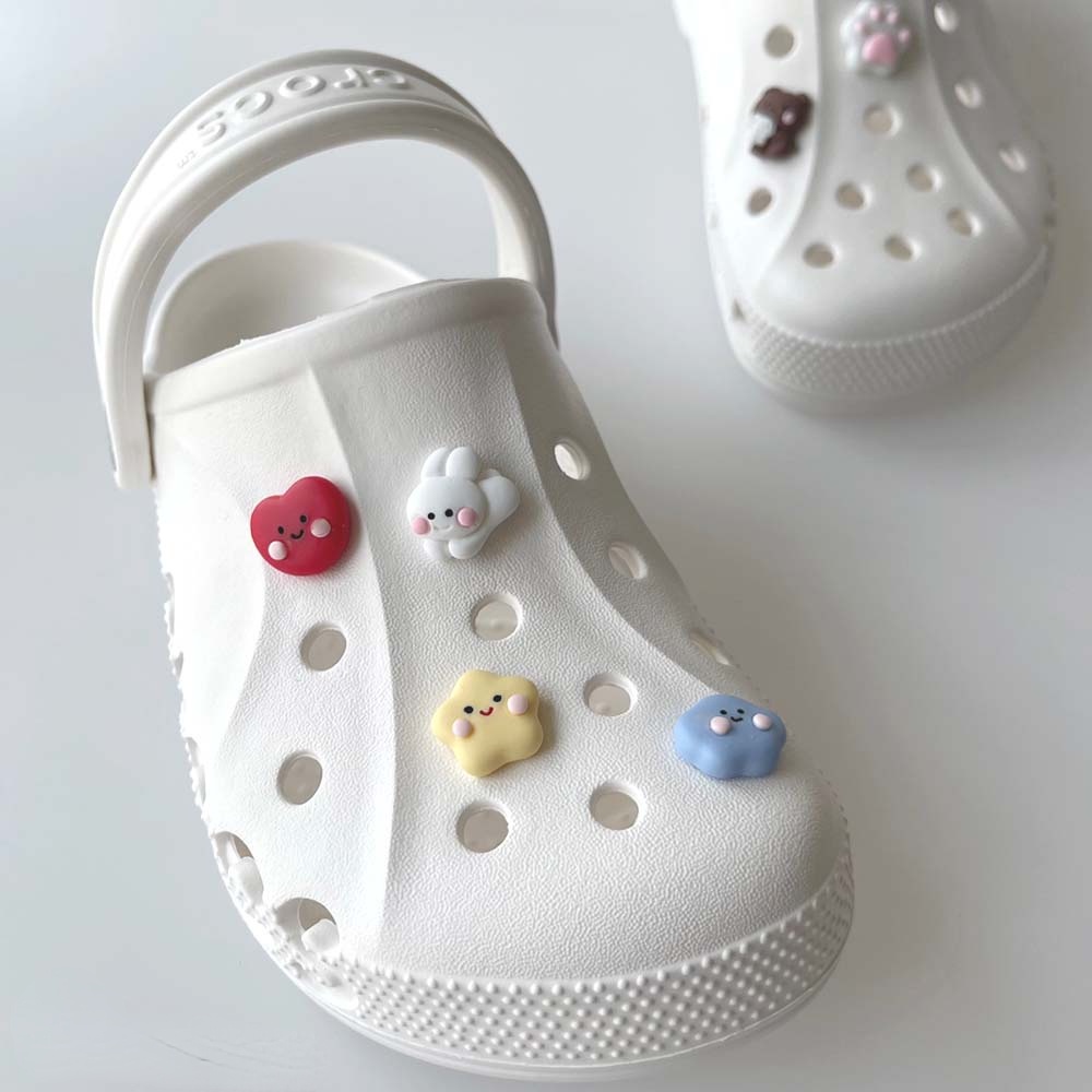 [迷人的裝飾]微笑迷你Cham系列（餃子/雲朵/愛心/星星）Crocs Jibbitz手機殼首飾配件材料洞洞鞋配飾花園鞋