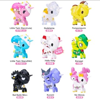 全新 super 單款販售 tokidoki 獨角獸和Hellokitty朋友們系列盲盒 潮玩 扭蛋 模型 酷企鵝