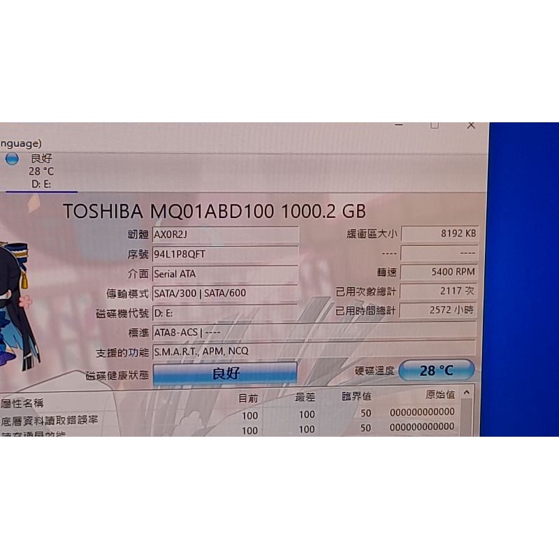 Toshiba 2.5 吋 1TB