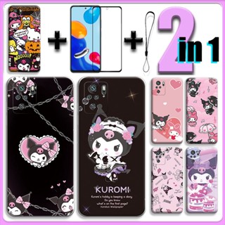 2 合 1 適用於 Redmi Note 10 Redmi Note 10S 手機殼帶鋼化玻璃陶瓷螢幕保護膜 Kurom