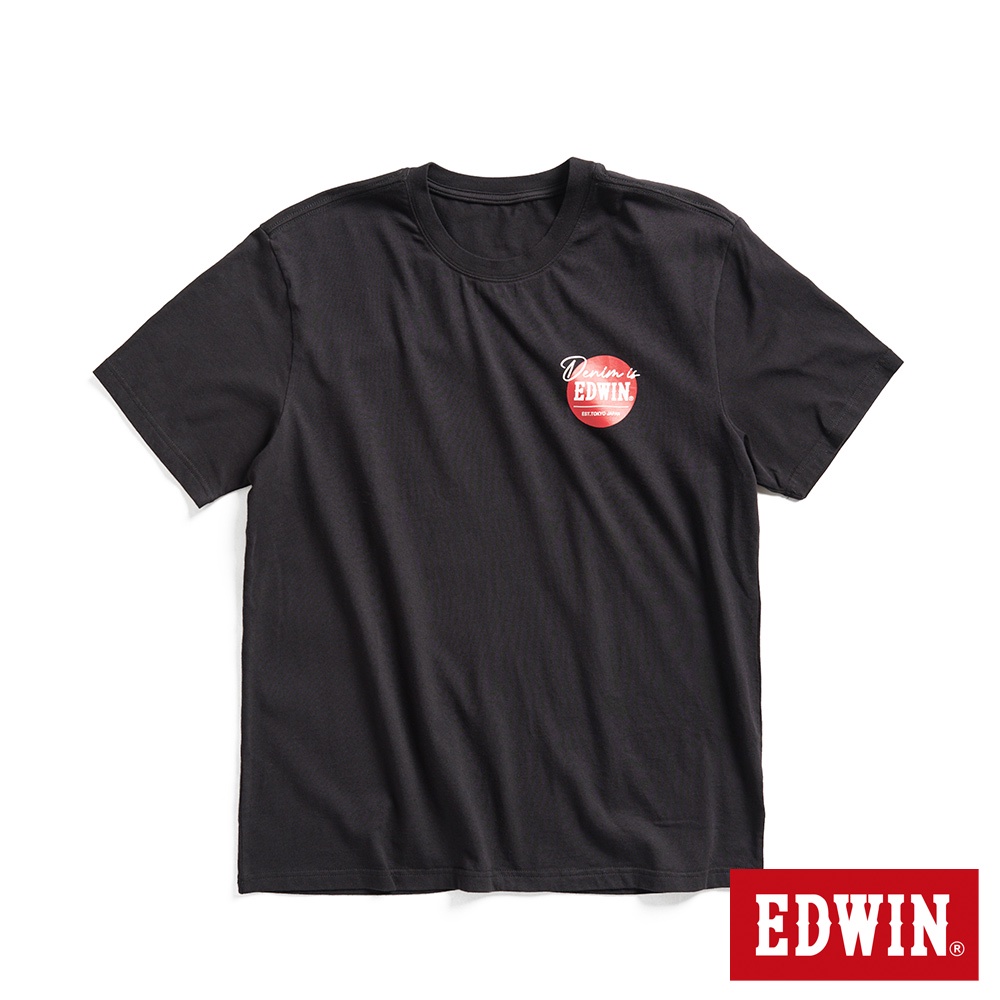 EDWIN 網路獨家 圓標LOGO短袖T恤(黑色)-男款
