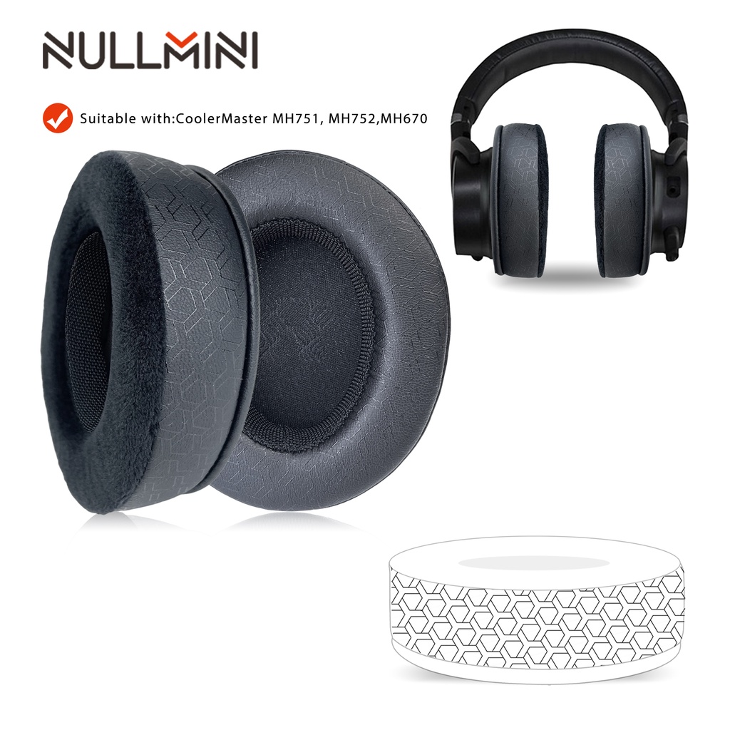 Nullmini 替換耳墊適用於 CoolerMaster MH751、MH752、MH670 耳機冷卻凝膠耳罩耳罩頭帶