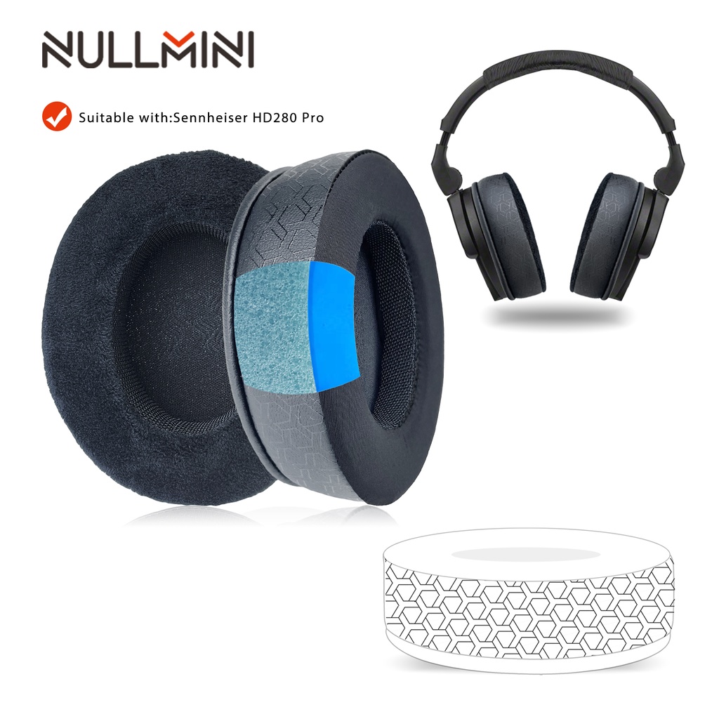 Nullmini 替換耳墊適用於 Sennheiser HD280 Pro 耳機冷卻凝膠耳罩耳罩頭帶頭梁