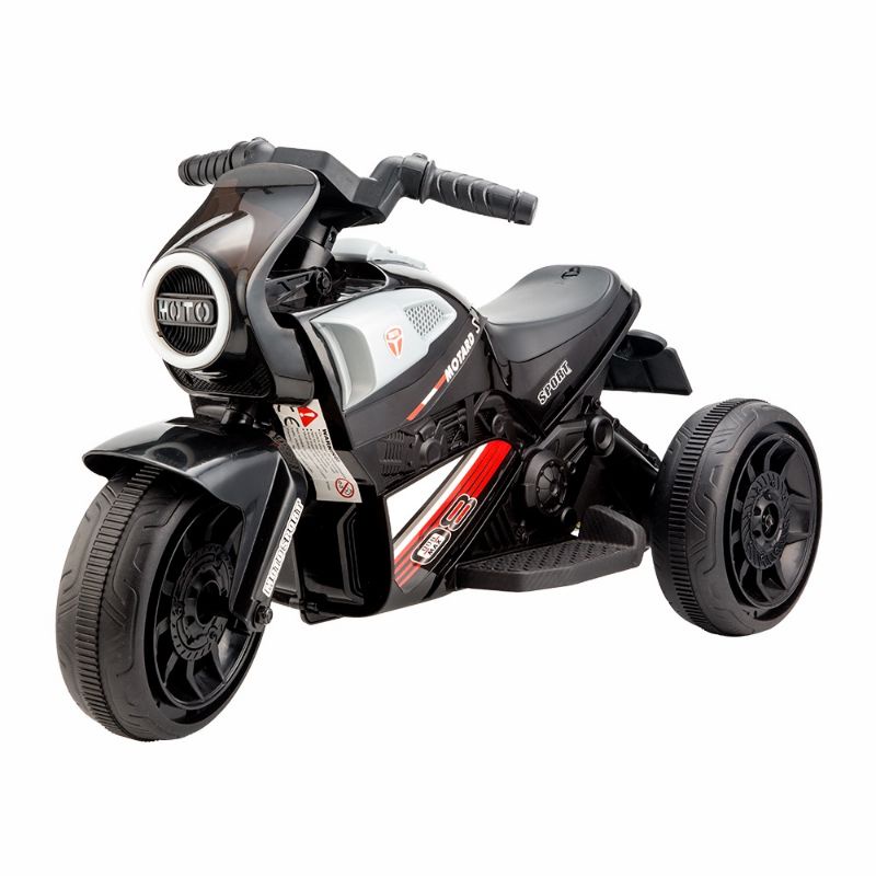 🎁玩具坊🎁 全新 兒童極速電動摩托車 黑色 玩具車 電動機車 三輪車