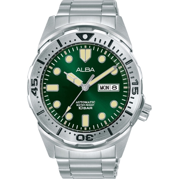 ALBA 雅柏 東京潛水風格機械錶-綠/42.4mm (AL4371X1/Y676-X059G)