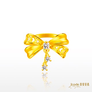 【J’code真愛密碼】蝴蝶結（大） 黃金戒指 9999純黃金 雕花 時尚 禮物 美鑫 22秋冬