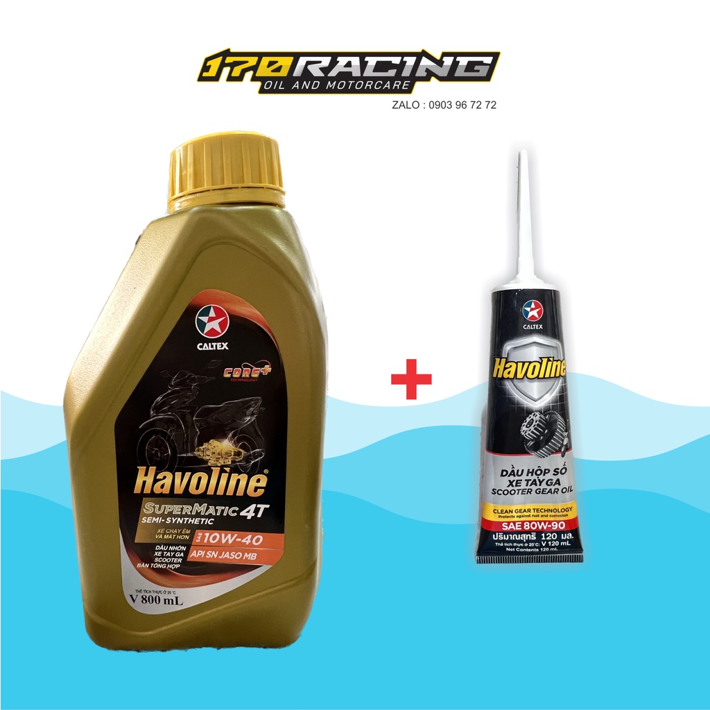 Havoline Scooter Oil COMBO 10W40 800ML 和 LAP HAVOLINE 潤滑油 12