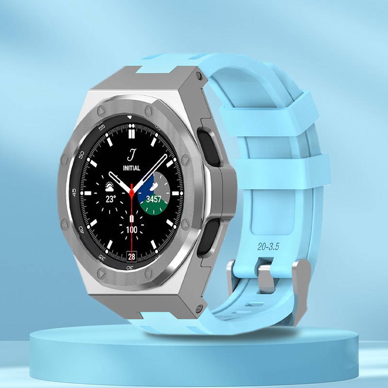【SPG】Galaxy Watch4 Classic 46mm Mod Kit 橡膠錶帶更換配件的改裝套件金屬錶殼邊框框