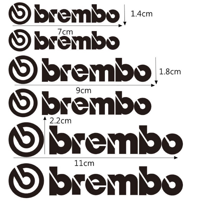 BREMBO 汽機車卡鉗貼 制動煞車夾裝飾貼 個性 改裝車貼 1組6張 四色可選