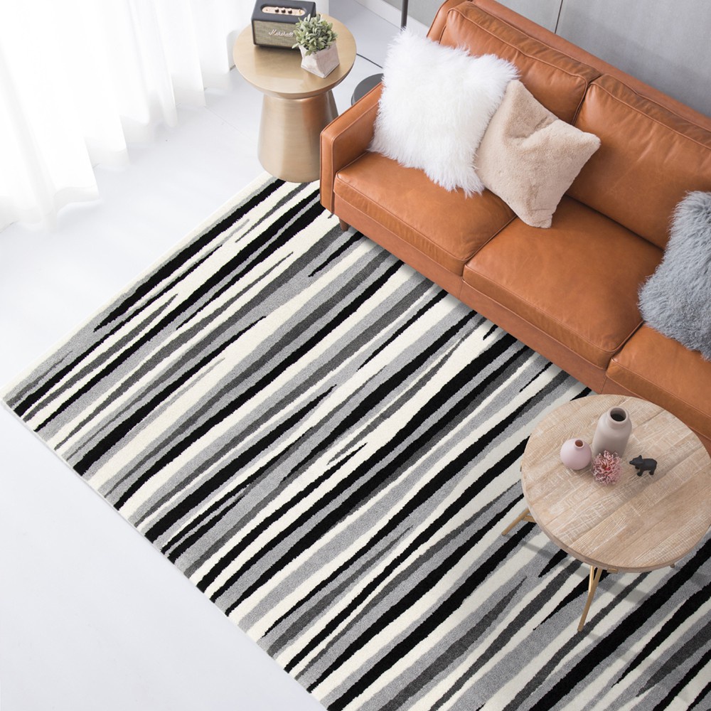 【范登伯格】比利時普爾亞簡約地毯-線條(80x150cm/共兩色)