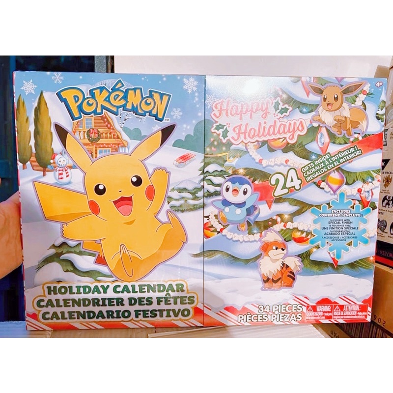 【全蝦皮最優惠】美國全新正版 最新款！ 寶可夢 24件 聖誕倒數日曆 禮盒 聖誕節禮物 皮卡丘 Pokémon