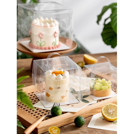 2/3/4/6 手提透明蛋糕盒 明蛋糕盒 透明塑膠盒 生日蛋糕盒 透明盒 包裝盒 禮物盒 韓式包裝