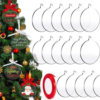 聖誕裝飾掛飾自粘聖誕樹裝飾品亞克力圓盤聖誕裝飾品聖誕樹 DIY 10 件聖誕家居裝飾產品