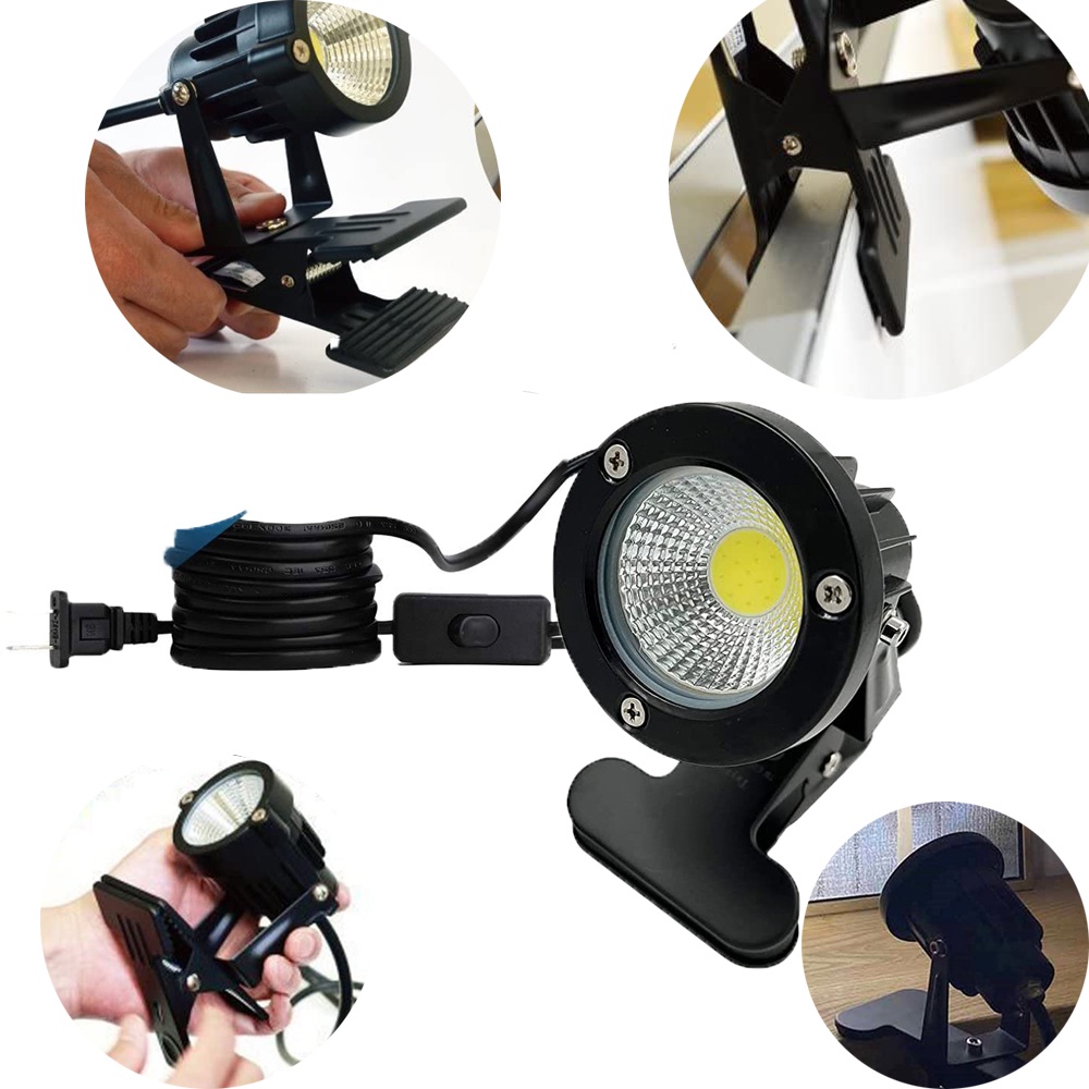 12w LED 夾式聚光燈戶外防水燈防水戶外黑板招牌照明可調節桌面支架臂燈帶電源插頭
