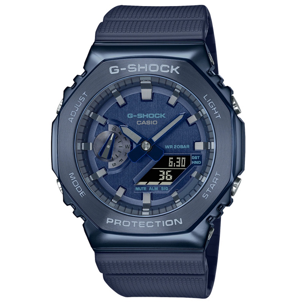 【聊聊甜甜價】CASIO G-SHOCK 時尚金屬八角雙顯腕錶 GM-2100N-2A