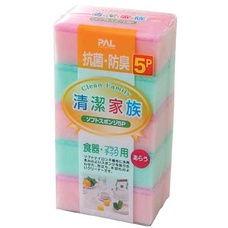 Seiwa-pro 廚房清潔海綿 防臭加工 (5入) 30-260