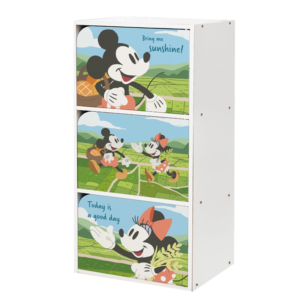 Disney 迪士尼 米奇米妮 三層櫃 收納木櫃 書櫃【網狐家居】