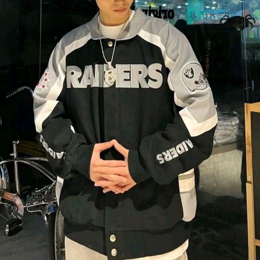 RAIDERS NFL 正品 突擊者隊 夾克 球棒外套 嘻哈 饒舌 美版：XL~3XL