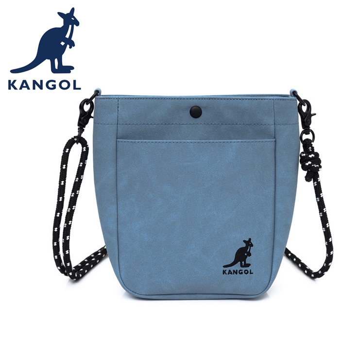 KANGOL 英國袋鼠 麂皮 側背包 斜背包 62551705 淺藍 深黃 黑色