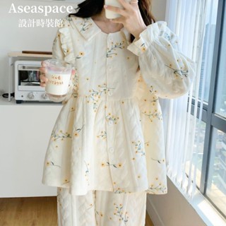 aseaspace·秋冬加厚月子服睡衣居家服套裝坐月子空氣棉夾層孕婦家居服兩件套產前產後哺乳餵奶