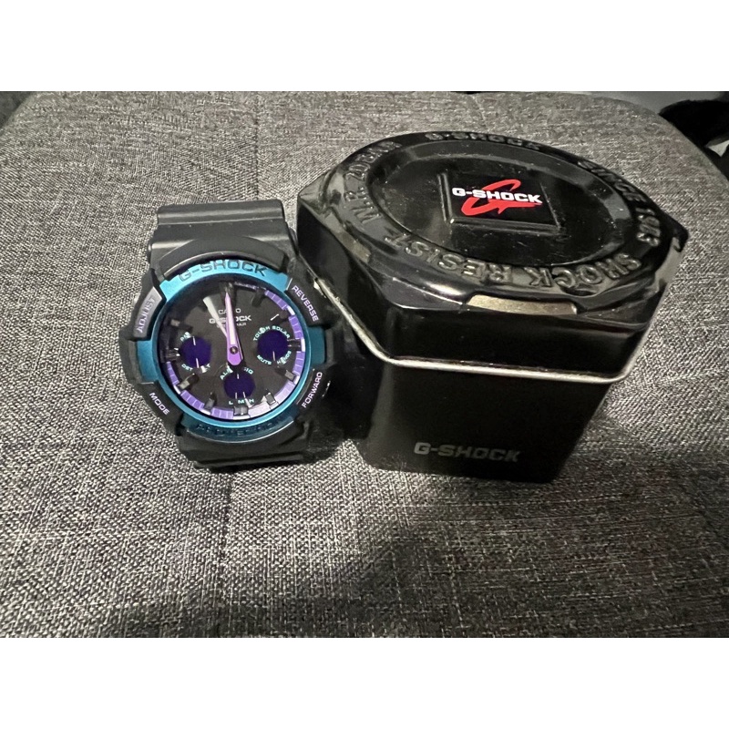 （二手）手錶G-SHOCK卡西歐GAS-100BL-1A | CASIO霓虹-藍紫-極光