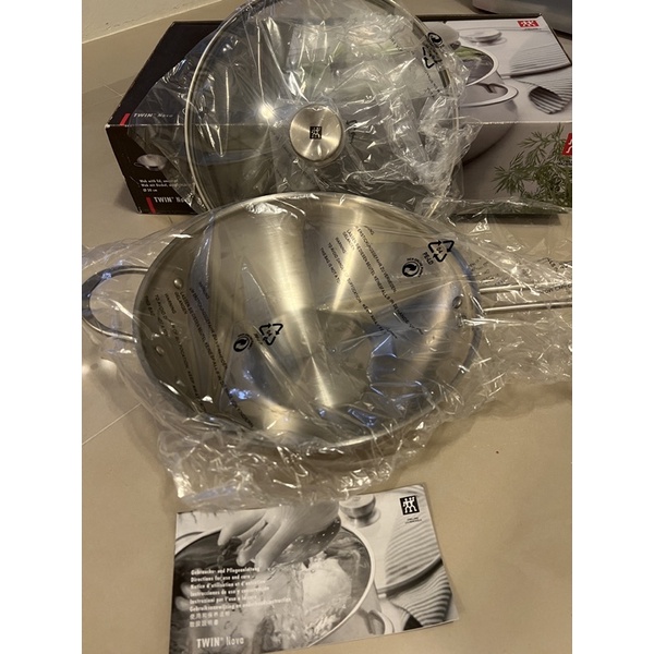 德國雙人牌 18/10不銹鋼 中式炒鍋 TWIN NOVA (含鍋蓋)30cm 附原紙盒全新 未使用過