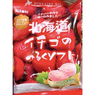 【亞菈小舖】日本零食 Ribon 立夢 北海道草莓牛奶糖 300g【優】