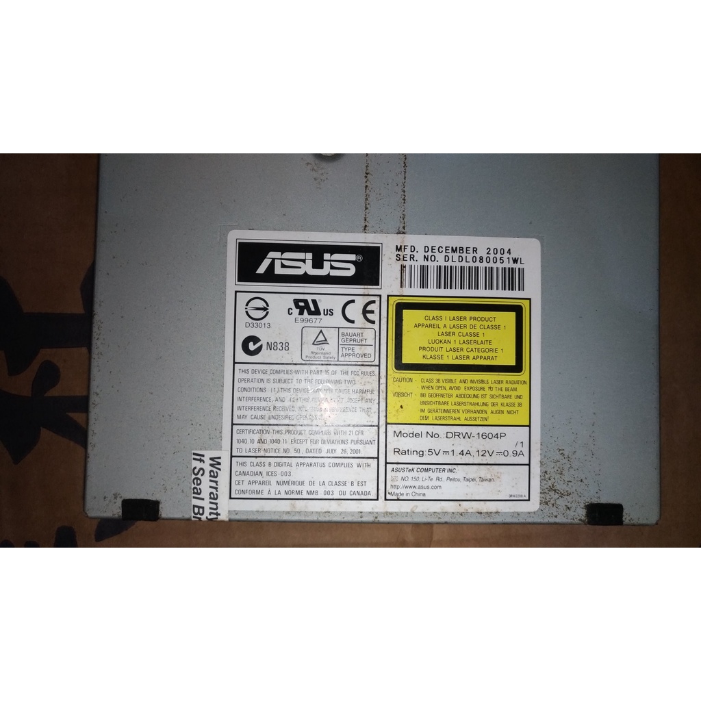 故障 ASUS DRW1604P 光碟機