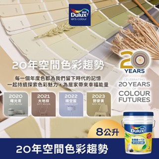 【Dulux得利】A986 全效合一竹炭乳膠漆 20年空間色彩趨勢 電腦調色（8公升裝）｜客製化調色漆