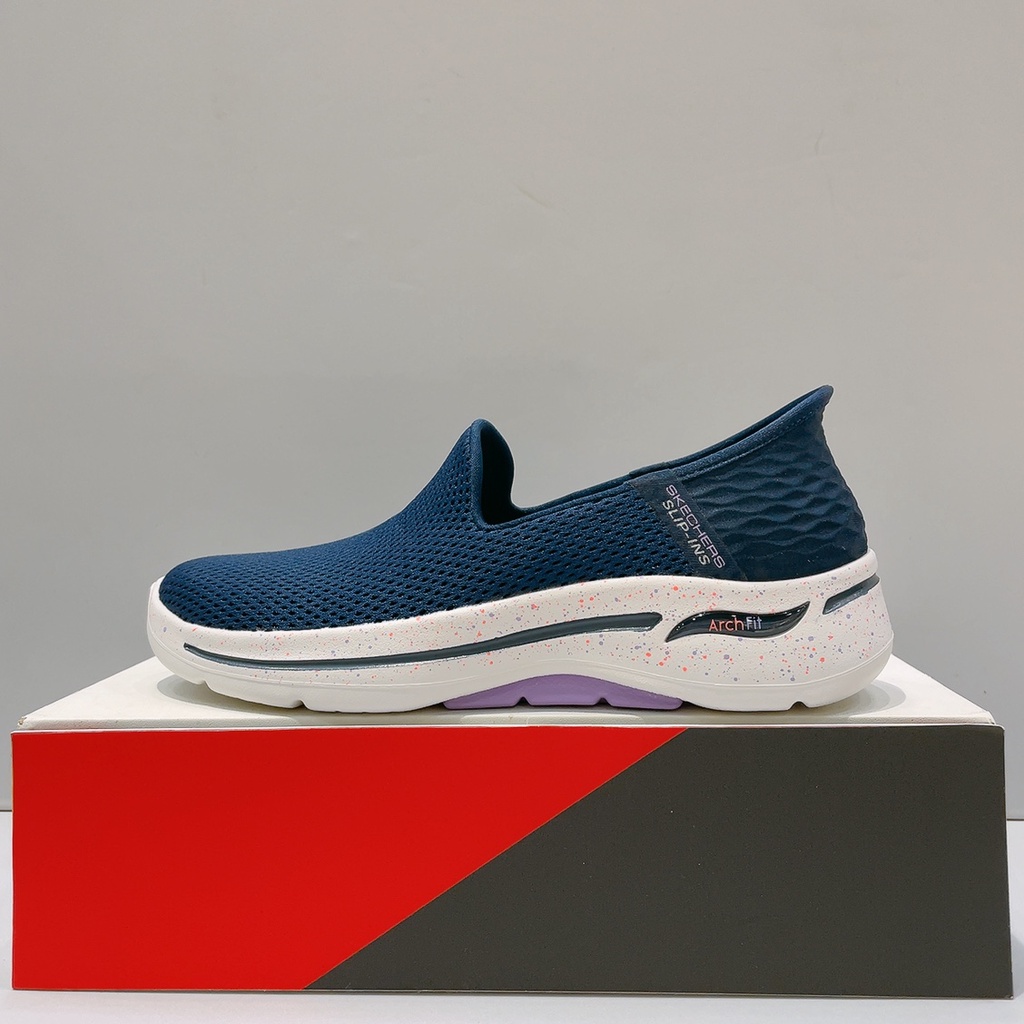 SKECHERS GO WALK ARCH  FIT 女 藍色 舒適 足弓支撐 運動 休閒鞋 124888NVLV