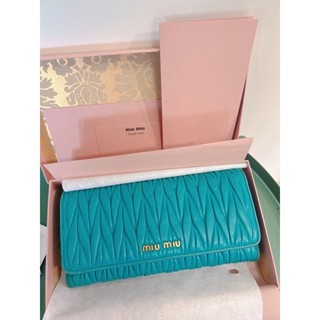 《凱莉商號💕百貨公司》現貨 Miu Miu 全配 保卡 購證 羊皮 零錢包 長夾