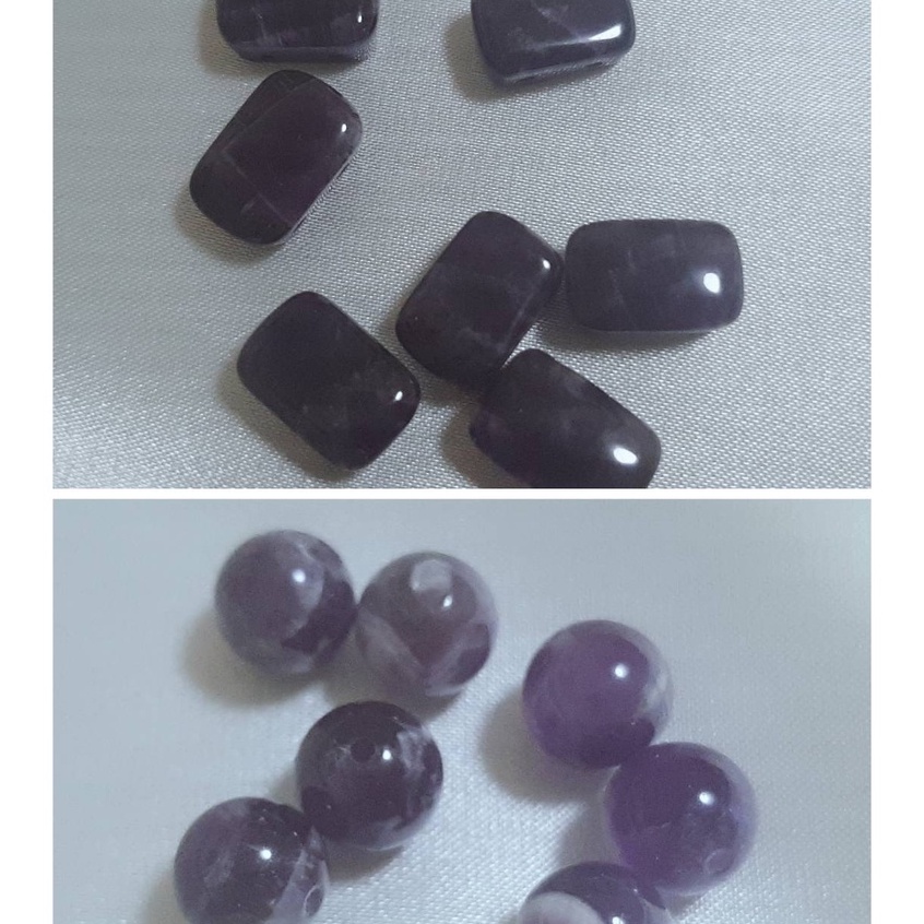 🔮//虎牙紫水晶 虎牙紫水晶手排 夢幻紫水晶 千層紫水晶（8 - 12mm）水晶散珠 智慧 手串diy材料🔮