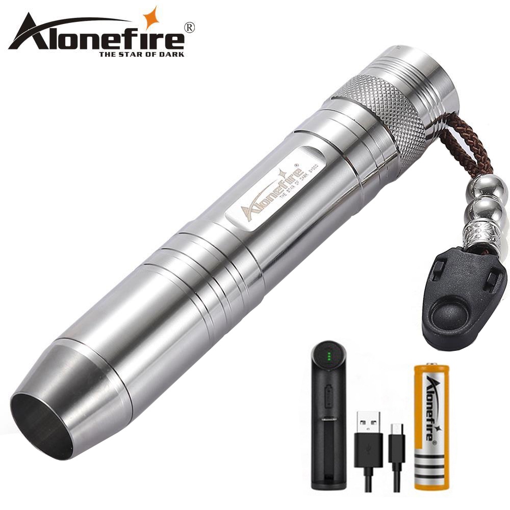 Alonefire SV300 LED 手電筒白色黃色和紫外線 365nm 5W 用於戶外熒光玉石檢測